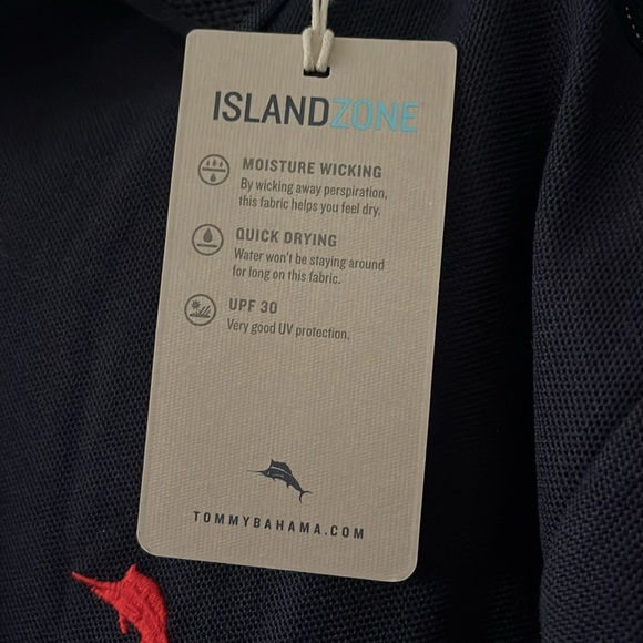 Brand new with tags , Tommy Bahama Polo size Large in Navy Blue - Picture 3 of 6